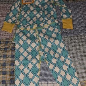 Masala Baby Teal and Yellow Kids Pajama Set